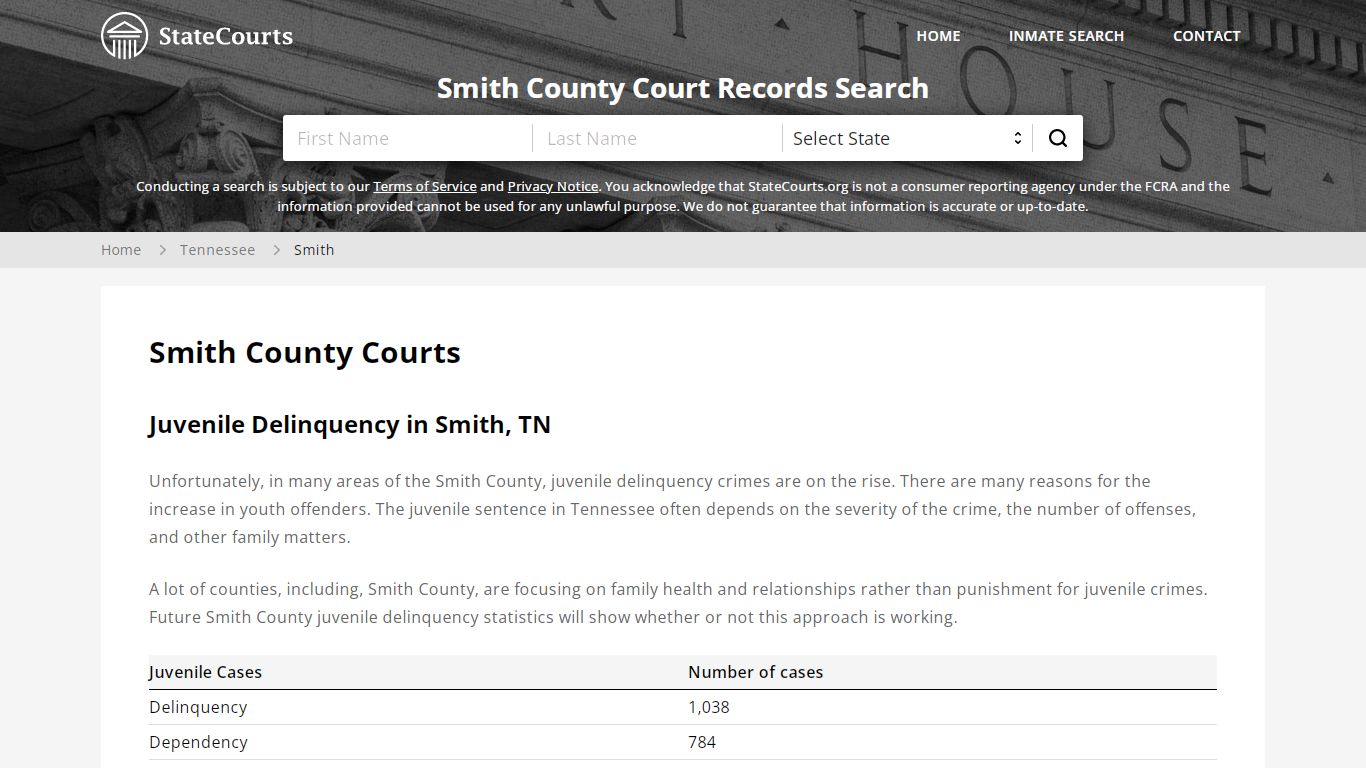 Smith County, TN Courts - Records & Cases - StateCourts
