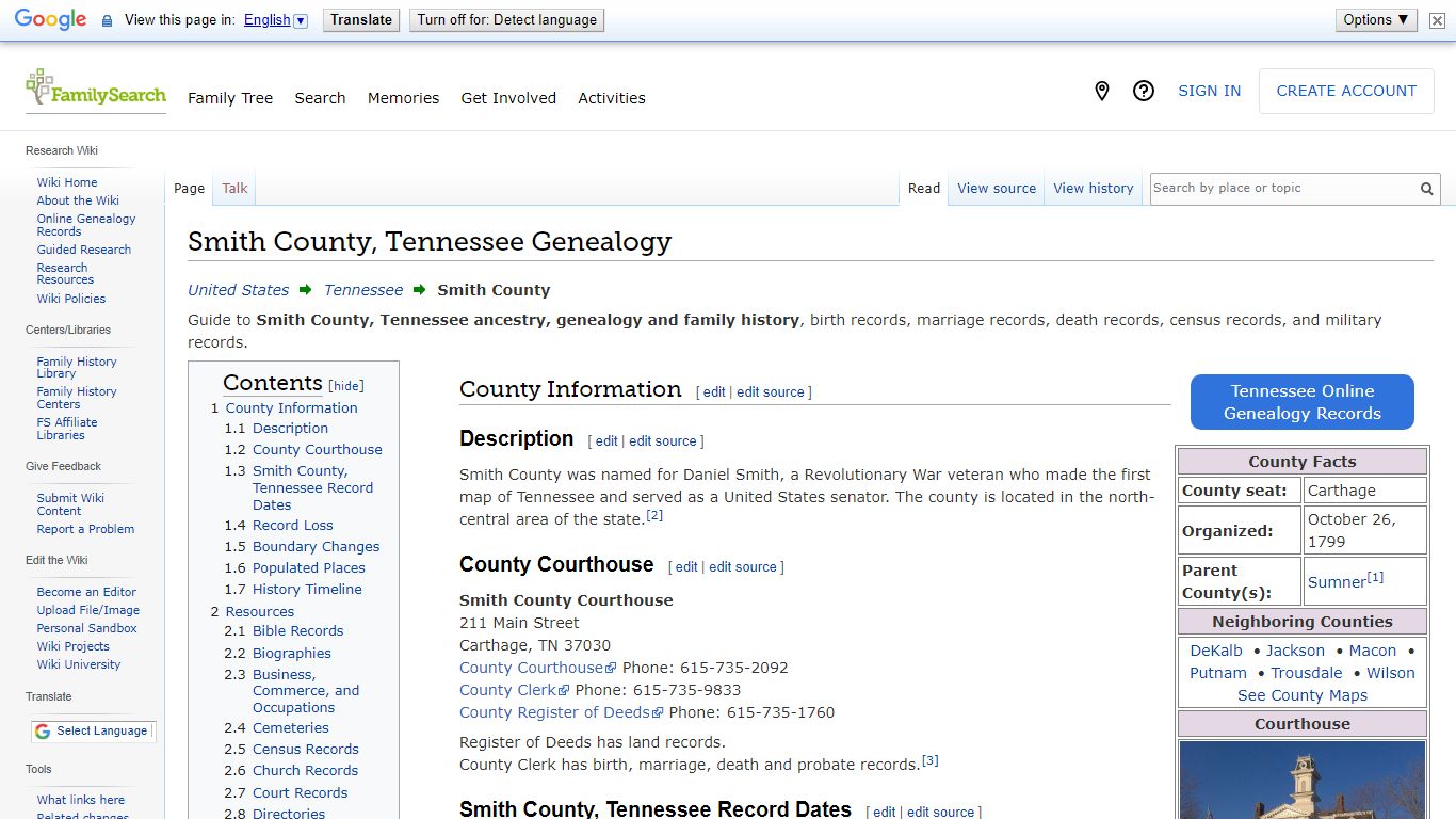 Smith County, Tennessee Genealogy • FamilySearch